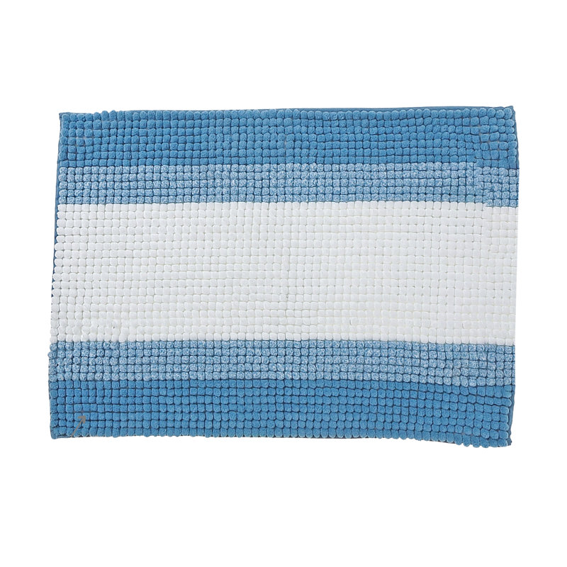 Tapis pour salle de bain en mélange de polyester Berke, Bleu