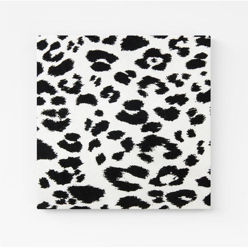 Black Leopard - Wrapped Canvas Print, 16cm H x 16cm W x 3.8cm D