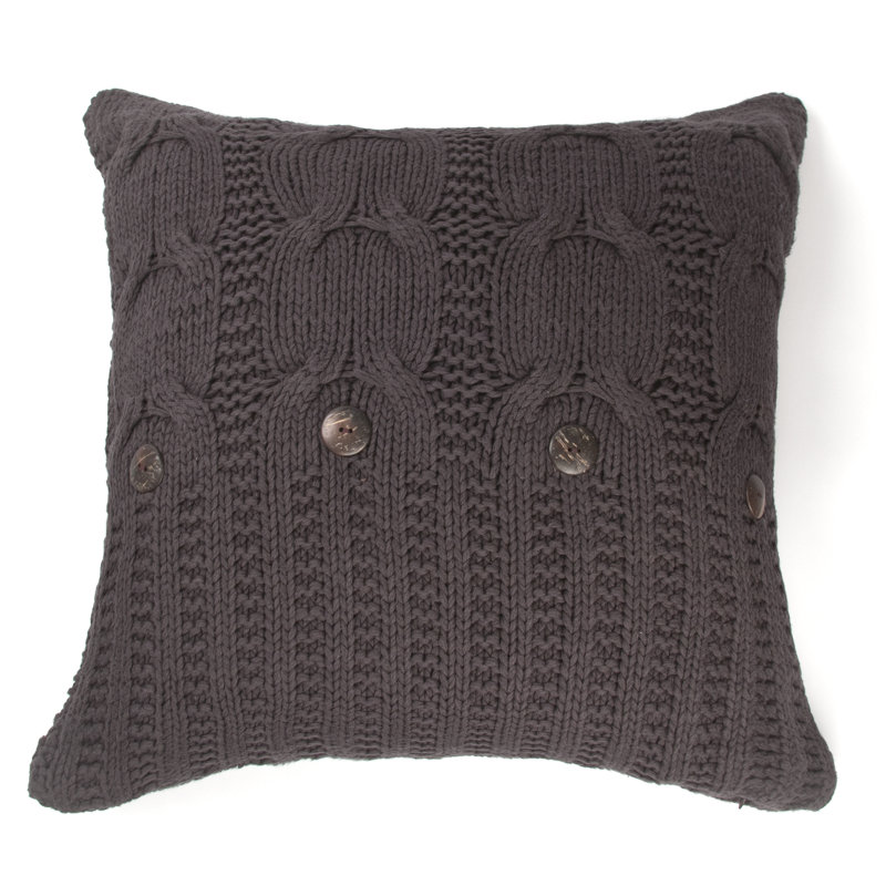 Michaela Square Pillow Cover & Insert, 20"H x 20" W, Steel Gray