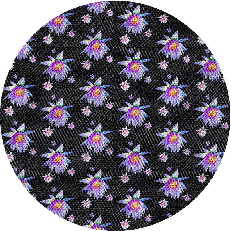 Tapis bleu foncé Safaa, Rond 3 pi