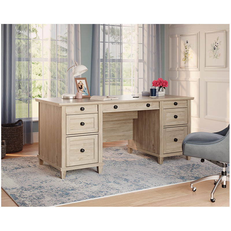 Credenza Desk, Chalk Oak