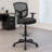 Mea Drafting Stool Chair, Adjustable Arms, Black Mesh, Chrome Footring
