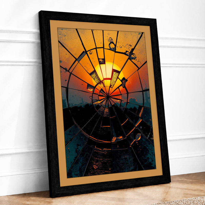 Balloon at Dawn Modern - Framed Print, A2 - 59.4 x 42.0 cm, Black