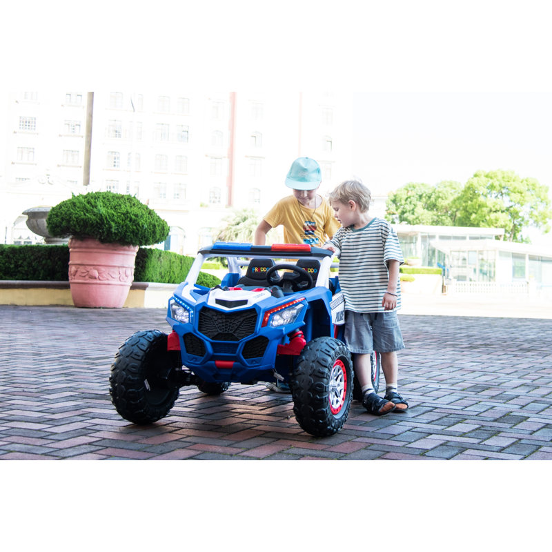 24V Blue Police UTV 2-Seater Ride-On with Remote Control