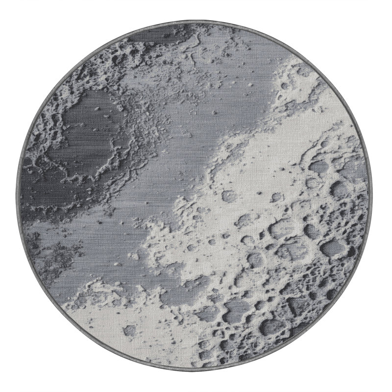 Machine Washable Space Gray Area Rug