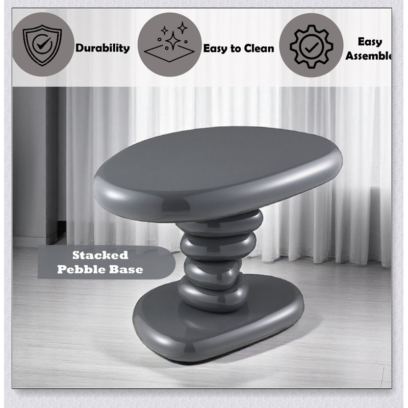 Table de bout ultrabrillante avec plateau épais de 60 mm, parfaite pour les espaces de vie modernes et élégants
