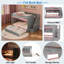 Lit superposé double au-dessus de double avec lit gigogne simple et escalier, tablettes, DEL-870704564