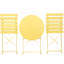 Chaise de bistro jaune 3 pièces, structure en métal avec structure en acier rouille, moderne et pliable pour optimiser l'espace, facile à nettoyer, table à coussins, finition, portabilité,-1180471096