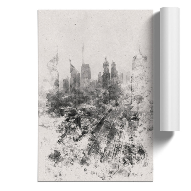 Dubai Skyline Vol.1 Watercolour - No Frame Print, 42cm H x 30cm W x 0.1cm D