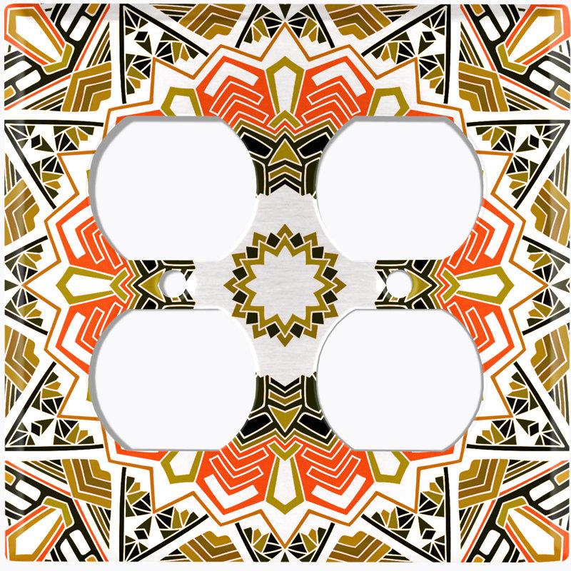 Patterned 2 - Gang Duplex Outlet Standard Wall Plate