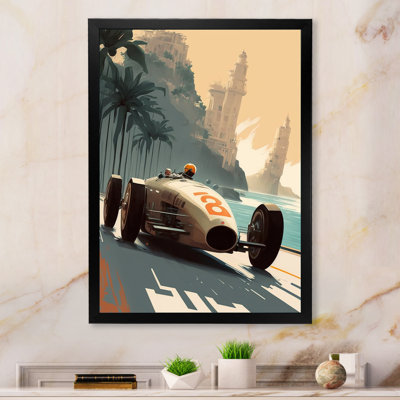 «Retro Race Car in Monaco Street Race II», reproduction sur toile