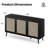 Sideboard Buffet Cabinet With 3 Rattan Doors, Modern Kitchen Storage Console Cabinet, Accent Cabinet-1580027825-1580027824
