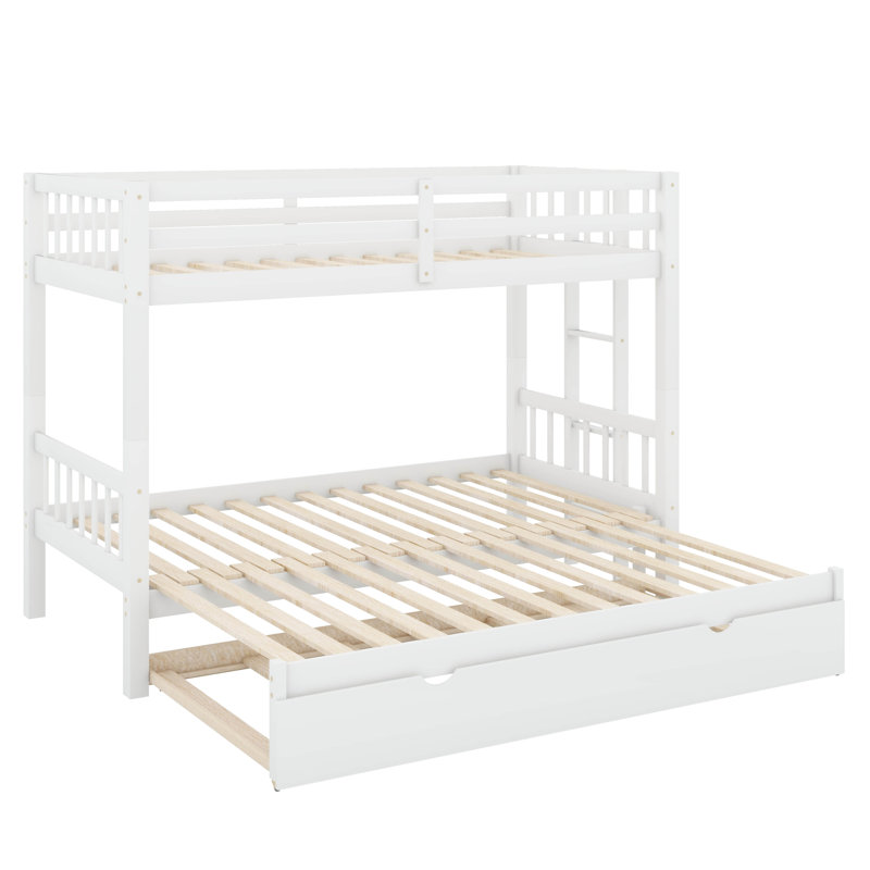 Lit simple superposé au-dessus d'un lit gigogne supplémentaire pour plus d'espace et de commodité, Blanc
