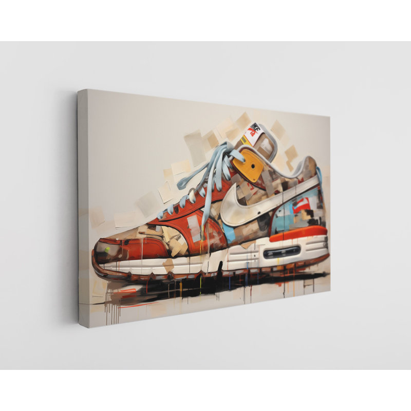 Deconstructed Retro Runner Wrapped Canvas Art, 24" H x 36" W