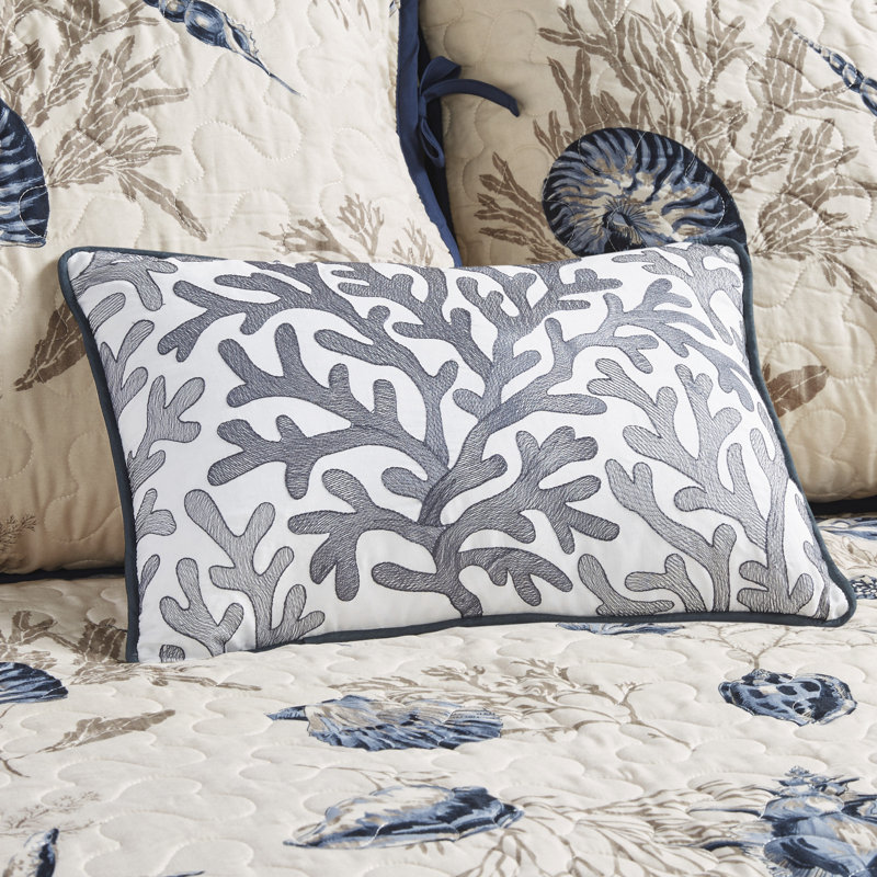 Coastal Blue Microfiber Reversible 6-Piece Daybed Cover Set
