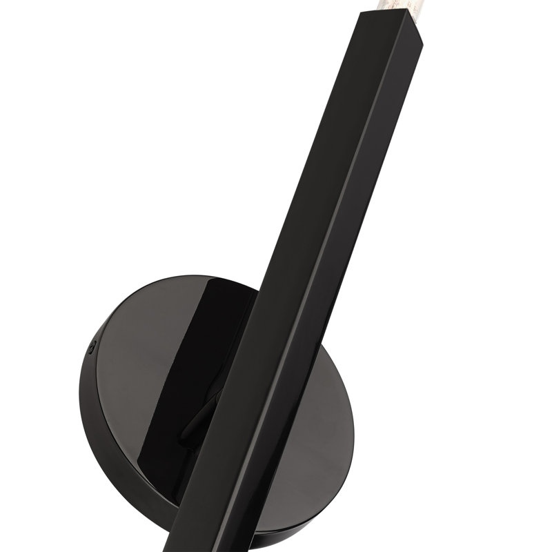 Steel Armed Sconce, Black Chrome