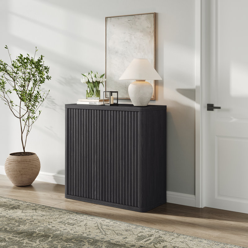 Cesiro 34.6'' Wide Buffet Sideboard With Adjustable Shelves, Dark Gray Alder