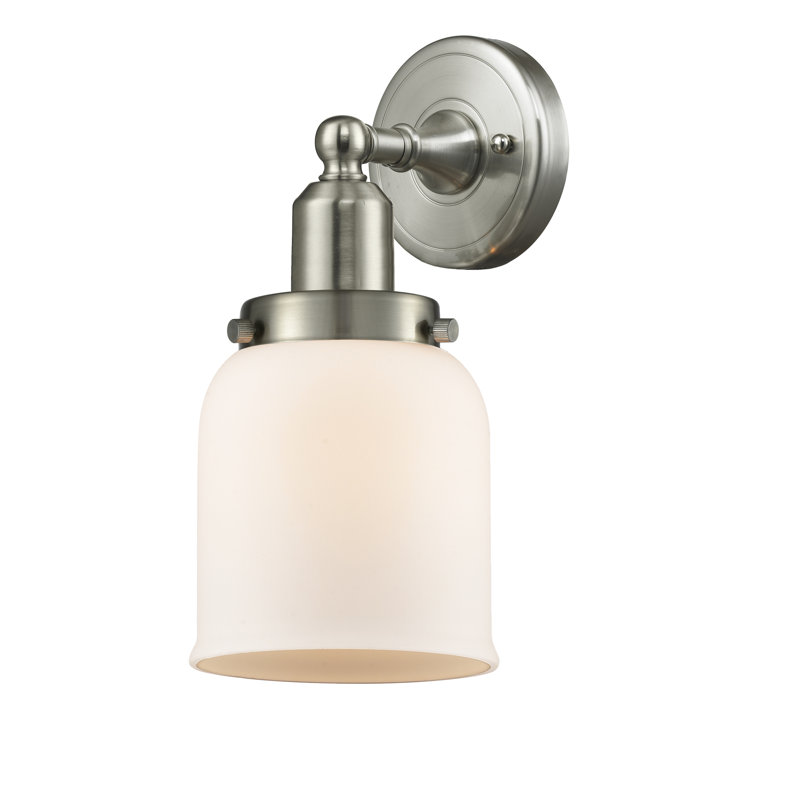 Wellow Armed Sconce, Matte White, Brushed Satin Nickel, Incandescent