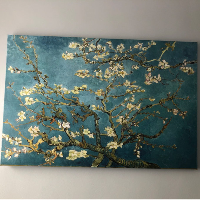 " Almond Blossom " by Vincent Van Gogh Painting Print - 24" H x 36" W x 1.5" D