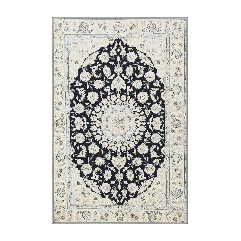 Tapis bleu / gris Deschamp, Rectangle 5 pi x 8 pi