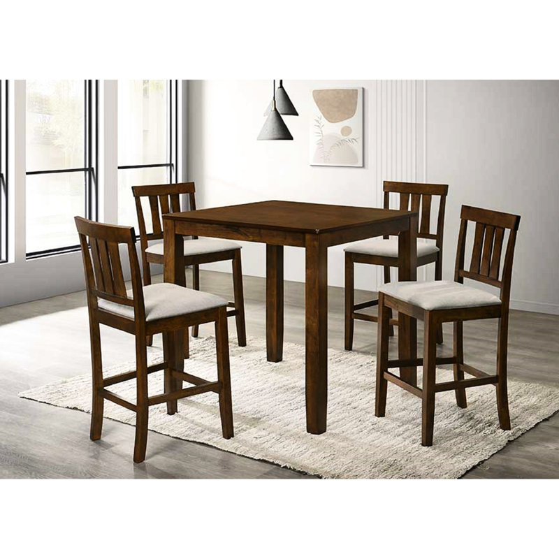 Table de salle à manger carrée en cerisier traditionnel à hauteur de comptoir, pouvant accueillir 4 tables à hauteur de ton de bois, style