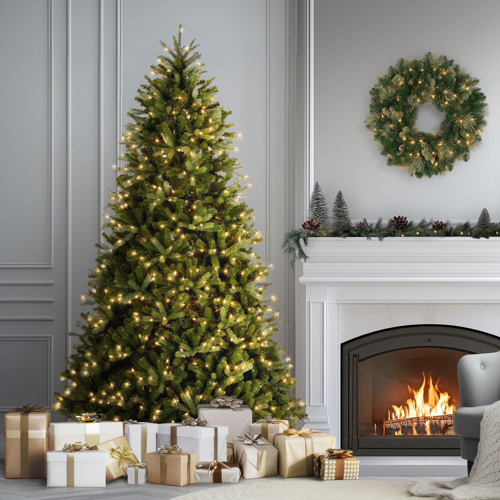 Pre-Lit Fir Christmas Tree, 7'5"