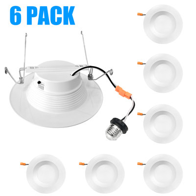 6in Colour Adjustable E26 Retrofit LED Recessed Downlight 6 Pack