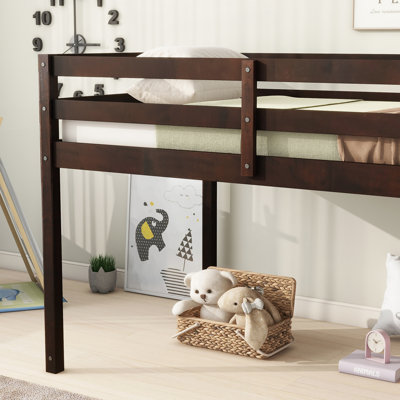 Solid Wooden Twin Loft Bed with Ladder