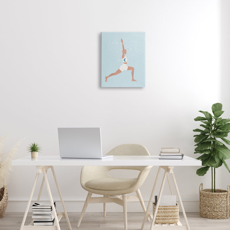 Croissant de yoga, pose de lune, Plaque murale, H 16 po x l 16 po x P 1,5 po
