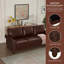 Elegant Black Faux Leather Sofa with Nail Head Trim - 3-Seater Couch for Living Room-725682197