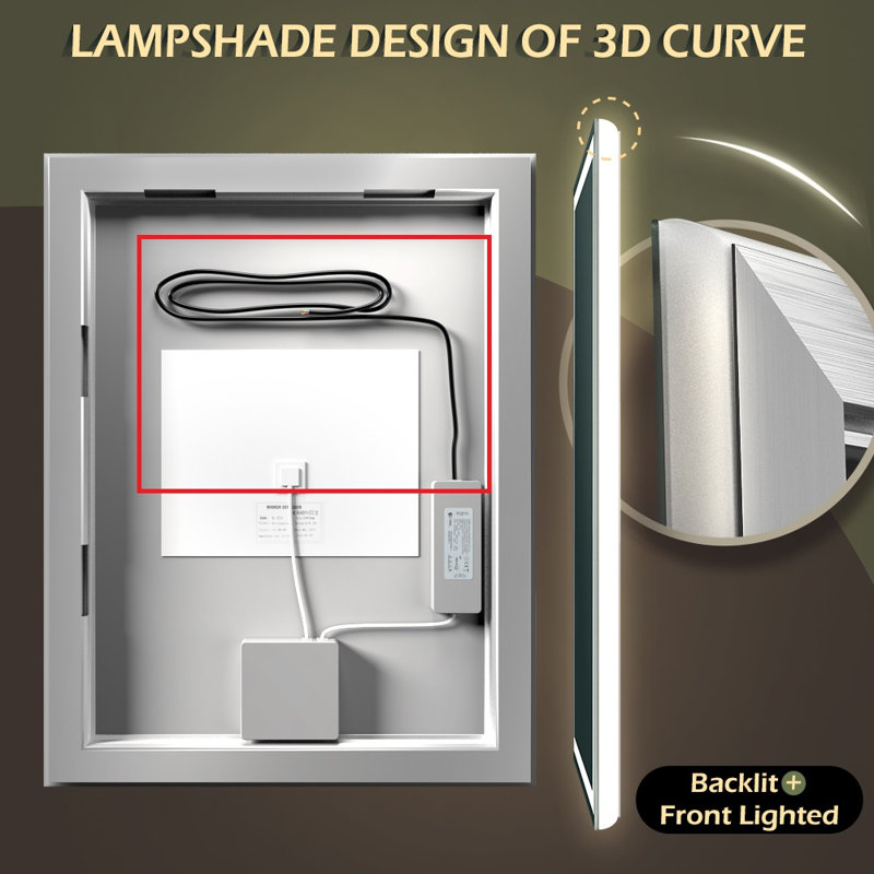 Bedrije Flat Wall Mirror, 80cm x 60cm