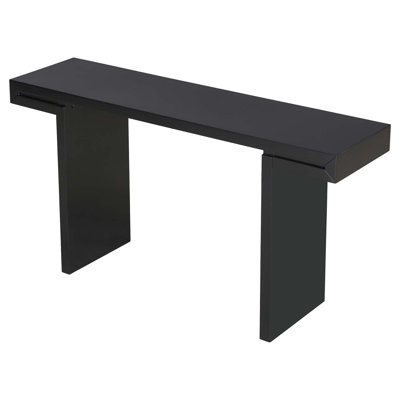 Large 60-Inch Console Table With Geometric Clean Lines, Stylish Entryway Table With Painted Finish And Adjustable Feet, Suitable For Living Room, Entryway, Hallway.
