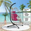 Fauteuil suspendu en osier rose pour l'extérieur avec support pour patio, intérieur ou jardin-873599424