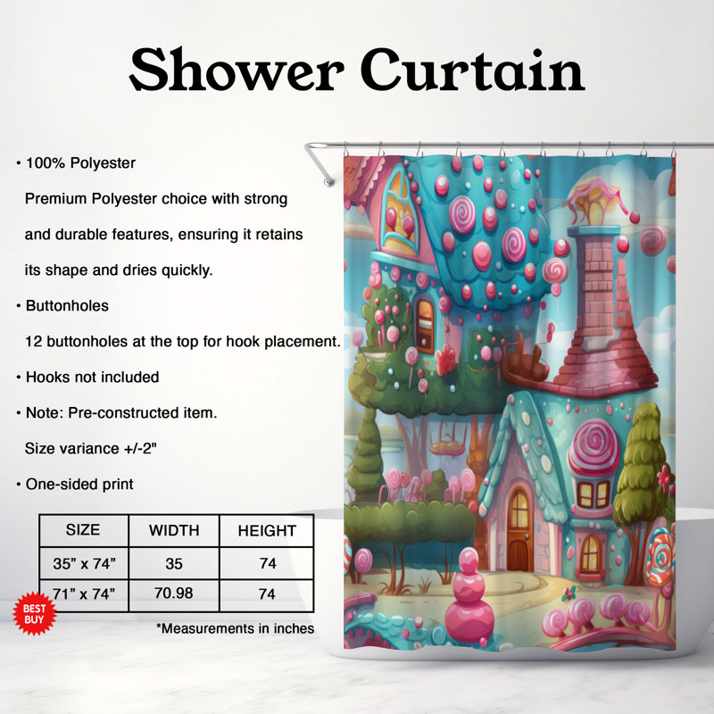 Rideau de douche Sweet Hideaway - Premium, H 74 po x l 71 po