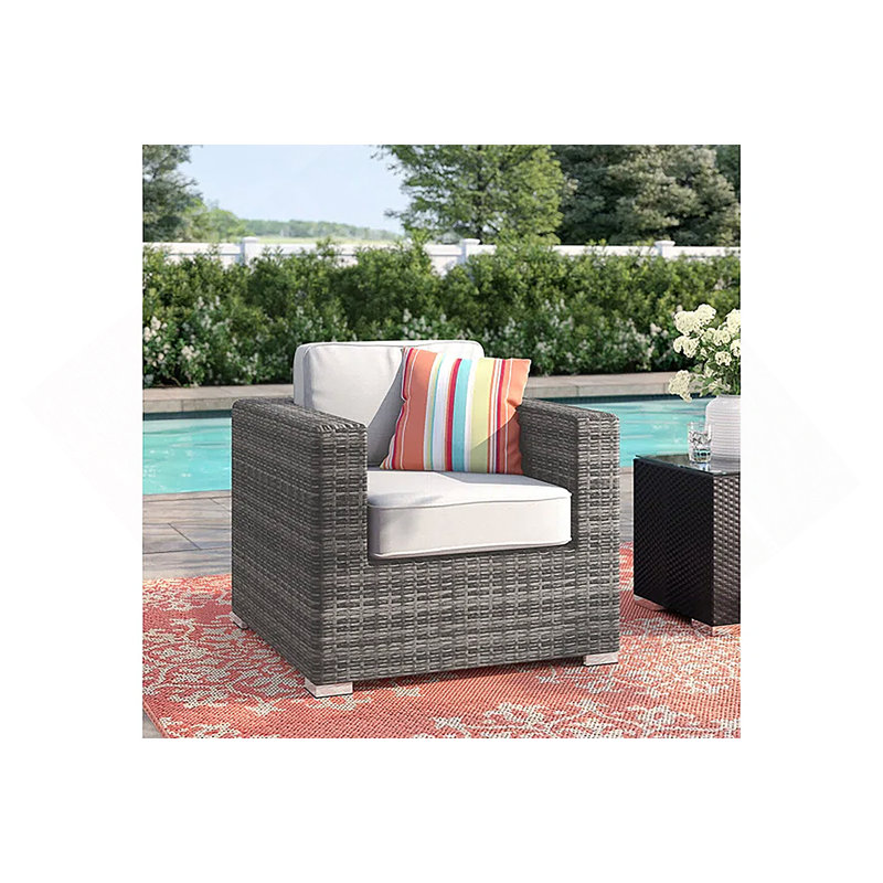 Wicker Club Chair - Grey
