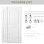 Portes de placard coulissantes 60 po x 80 po à 2 panneaux, portes de placard moulées apprêtées blanches avec trousse de quincaillerie d'installation-122419585