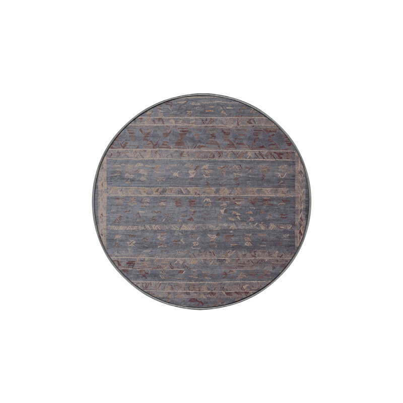 Tapis rose soyeux et moelleux, Rond 8 pi