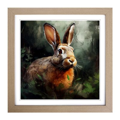 Rabbit Digital No.2 - Single Picture Frame Print on Wood