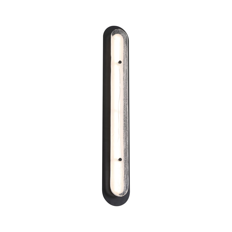 Tramore, Outdoor, Powder Coat Black, Silver Glass, 38" H x 6" W x 2.75" D