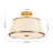 Modern 3-Light Semi-Flush Mount Ceiling Light with White Linen Drum Shade