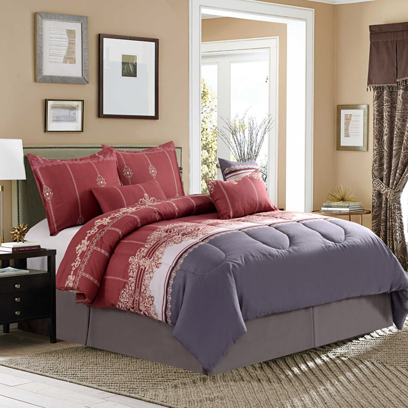 Ensemble d'édredon Cozy, Brun, Édredon de très grande taille et 6 pièces suppl