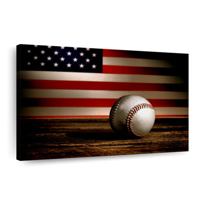 Baseball American Flag Canvas Print