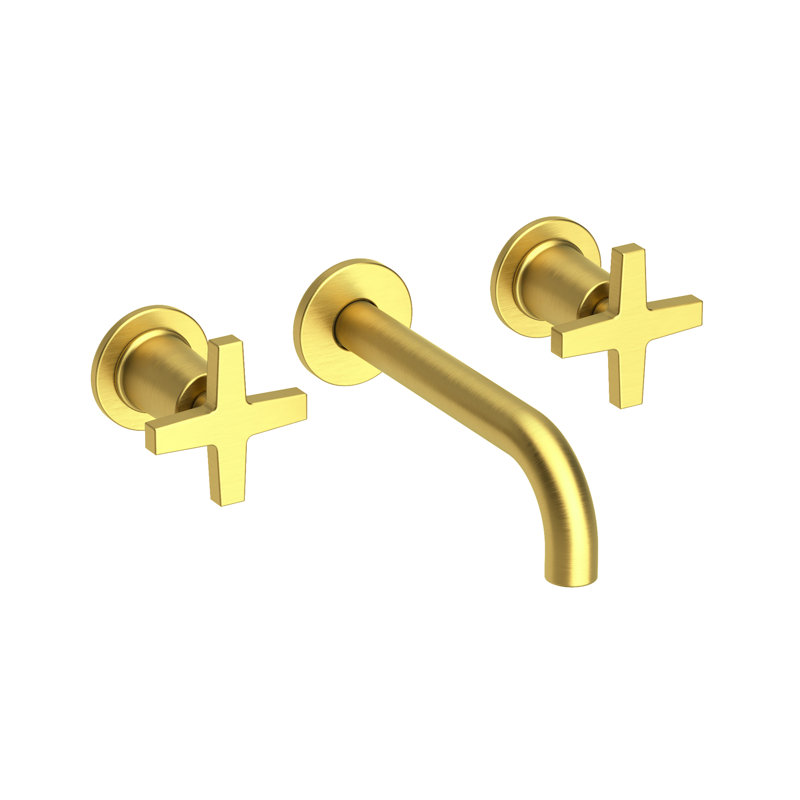 Dorrance Wall Mount Bathroom Faucet, Satin Brass