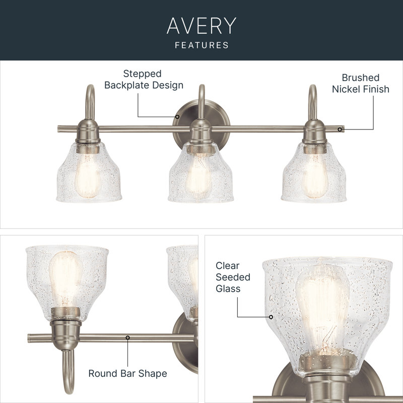 Antioch 3 - Light Dimmable Vanity Light, Brushed Nickel