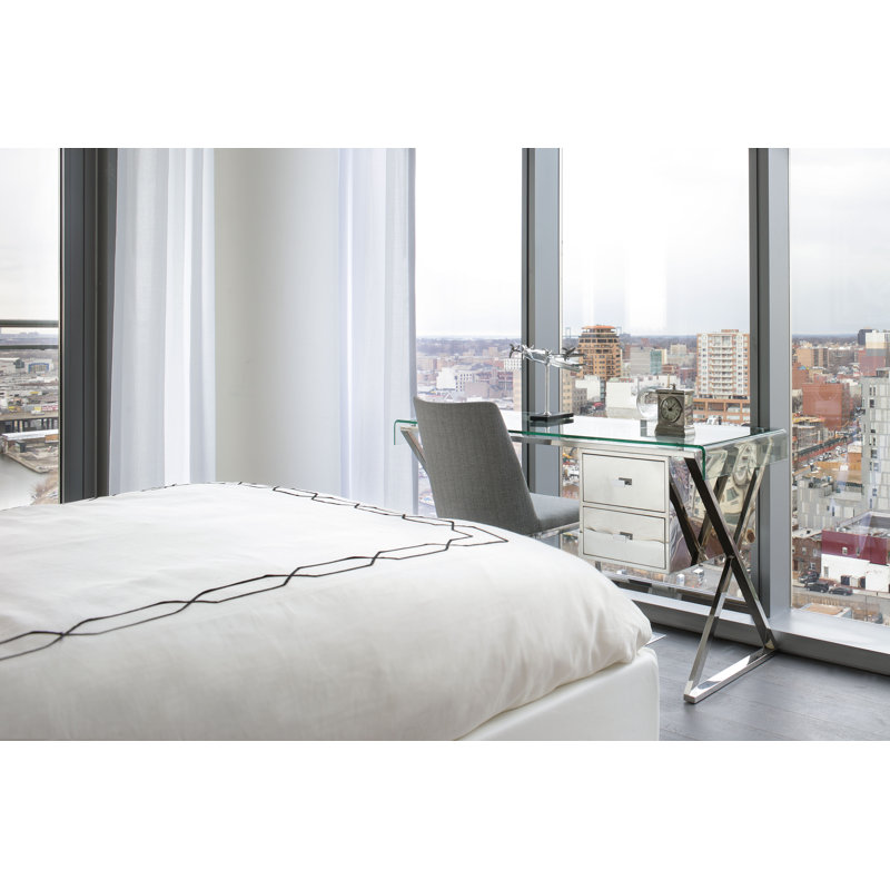 Chaise d'appoint chromée argentée Chromium, Lin - Gris