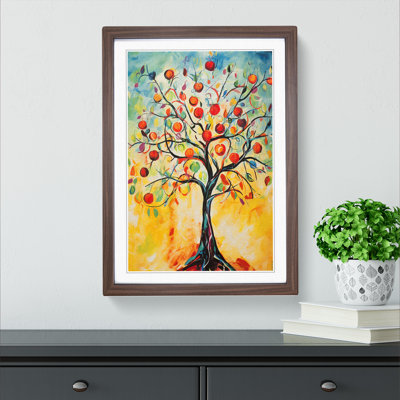 Apple Tree Action Painting 1 Piece Single Picture Frame Wall Art