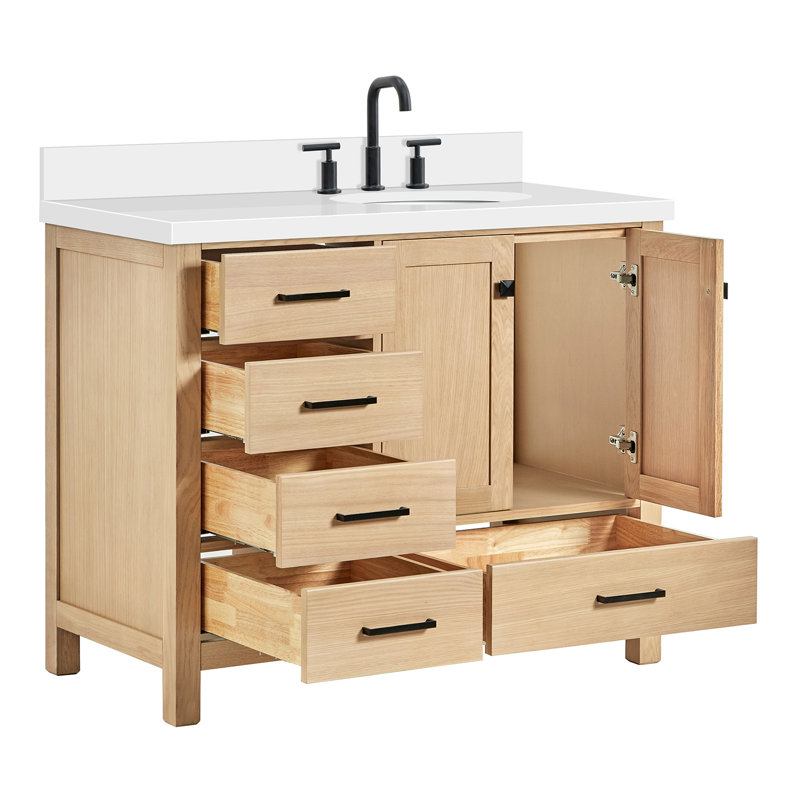 Ensemble de meuble-lavabo simple 43 po Cambridge, Right, Oval, Chêne