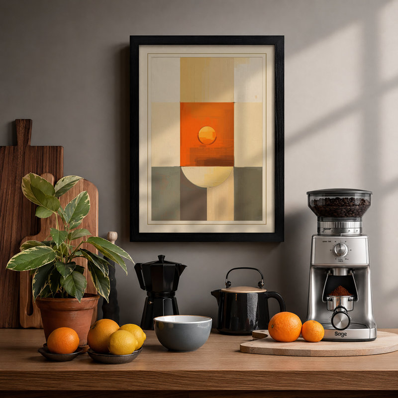 Sun And Stone Minimalist - Print, Black, A3 - 42.0 x 29.7 cm