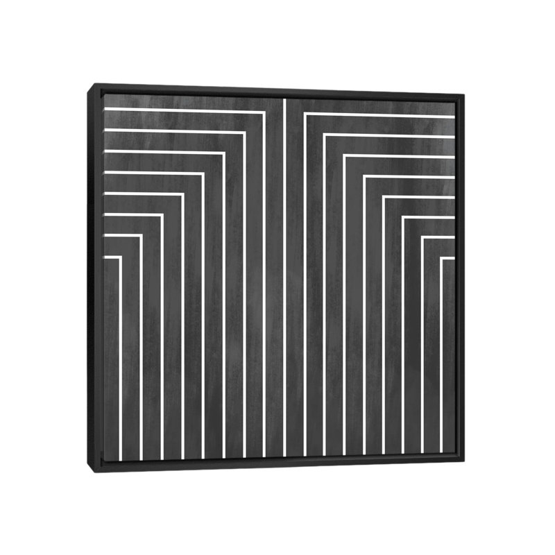«Mid Century Modern Art», reproduction sur toile tendue, H 26 po x l 26 po x P 1,5 po, Toile avec cadre flottant noir