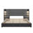 California King Size Upholstered Bed Frame,With Wall Sconce and USB Port, Wide Headboard, Velvet, Gray